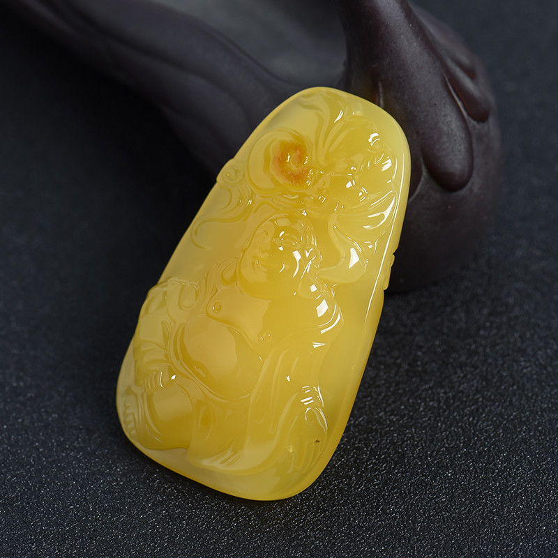 蜜蜡弥勒佛吊坠 - 红掌柜