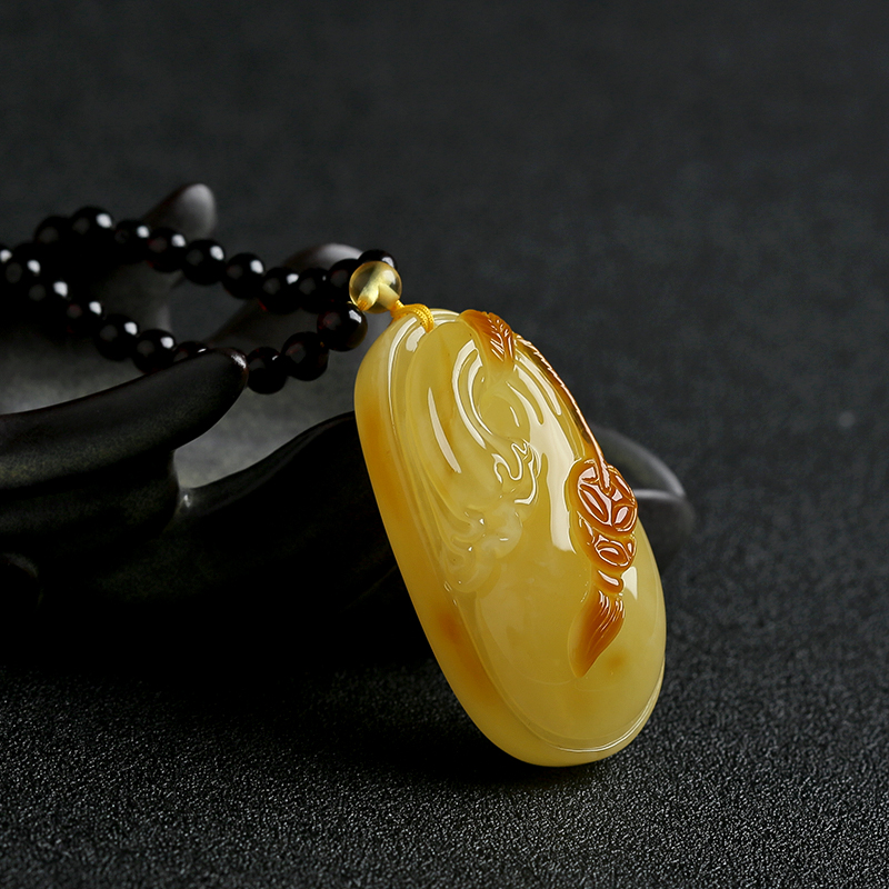 天然蜜蜡钱袋吊坠-红掌柜