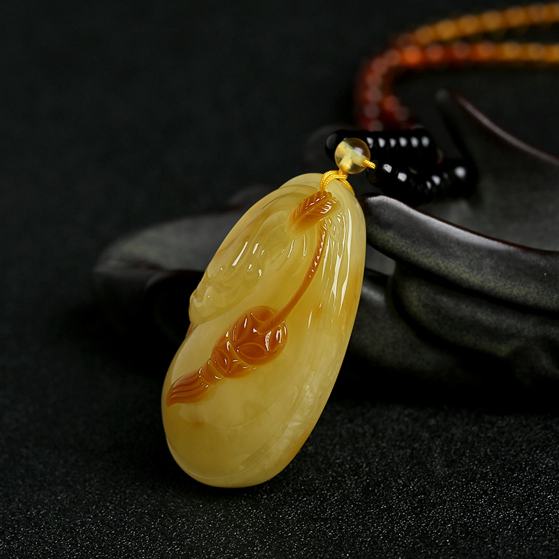 波罗的海蜜蜡钱袋吊坠-红掌柜