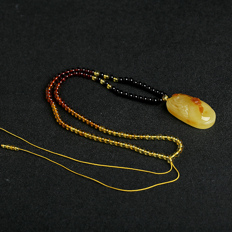 蜜蜡钱袋吊坠-红掌柜