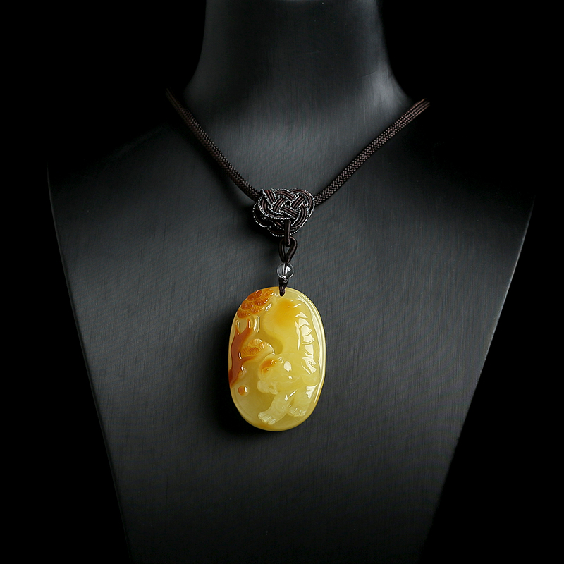 天然蜜蜡老虎吊坠 - 红掌柜