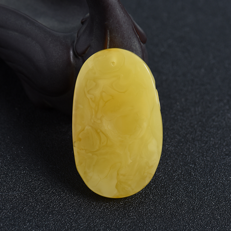 波罗的海天然蜜蜡带皮吊坠 - 红掌柜