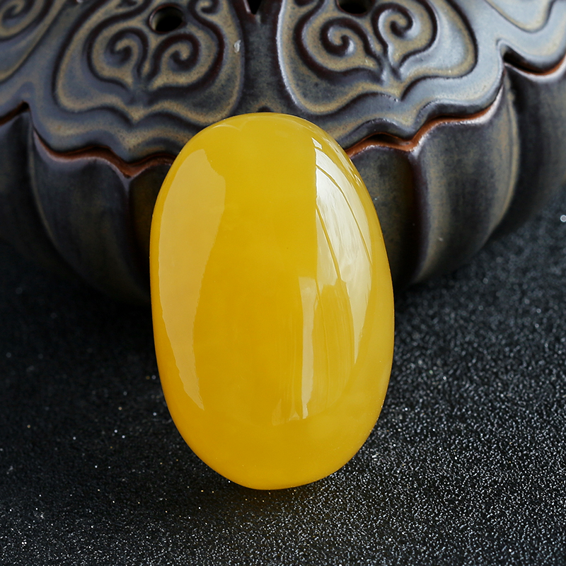 波罗的海鸡油黄蜜蜡蛋面挂件-红掌柜