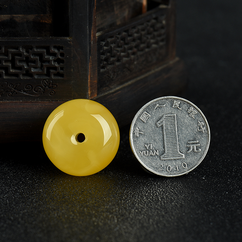 天然鸡油黄蜜蜡吊坠-红掌柜