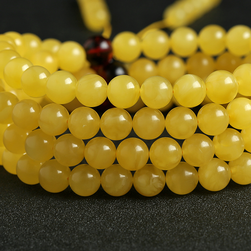 鸡油黄蜜蜡佛珠-红掌柜