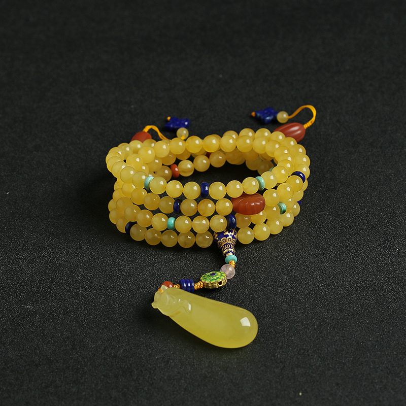 鸡油黄蜜蜡108-红掌柜