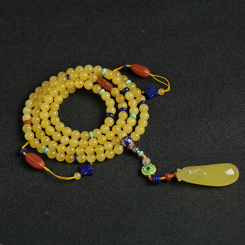 蜜蜡108佛珠-红掌柜