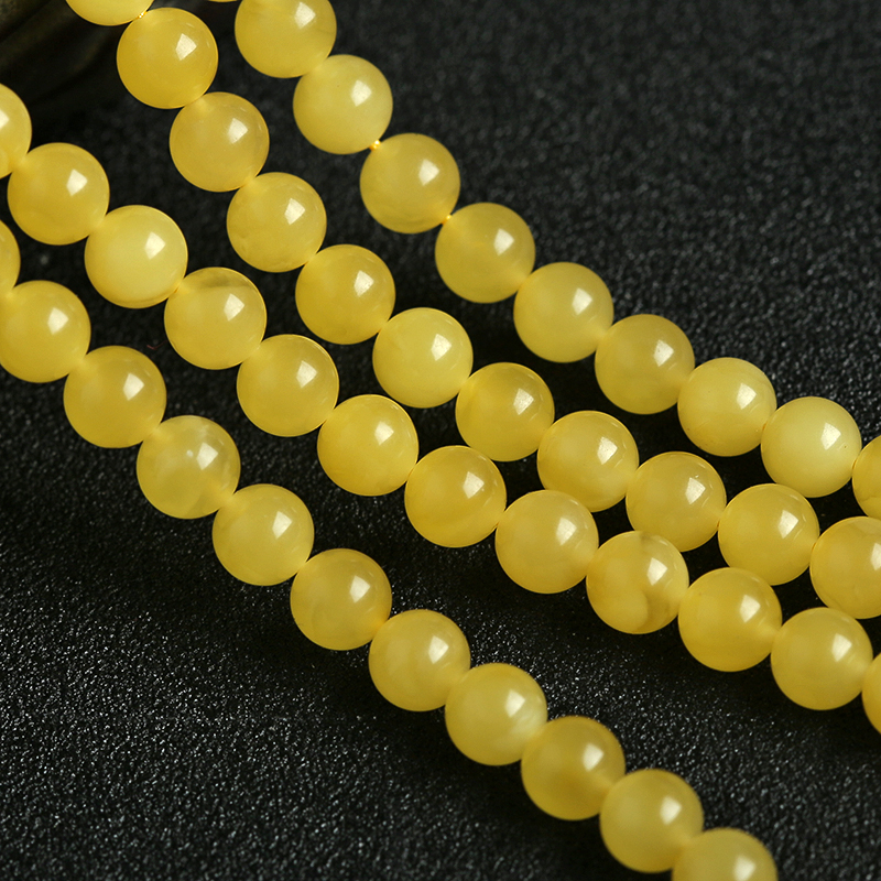 6.2mm鸡油黄蜜蜡108佛珠手串-红掌柜