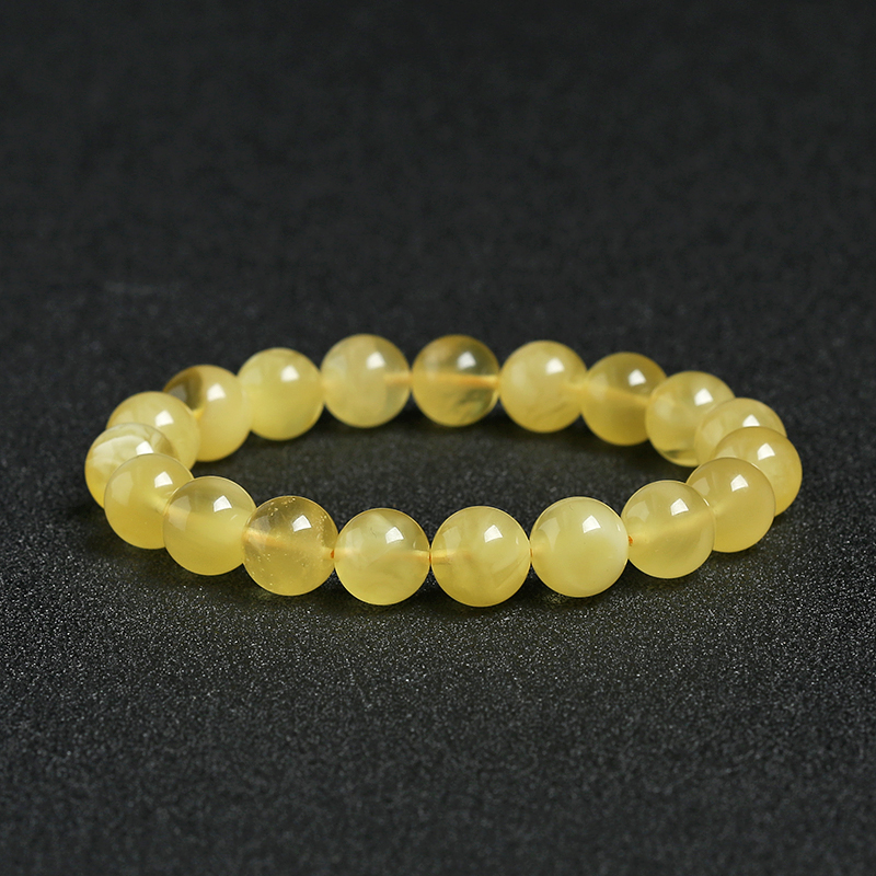 波罗的海天然10mm鸡油黄金绞蜜单圈手串 - 红掌柜