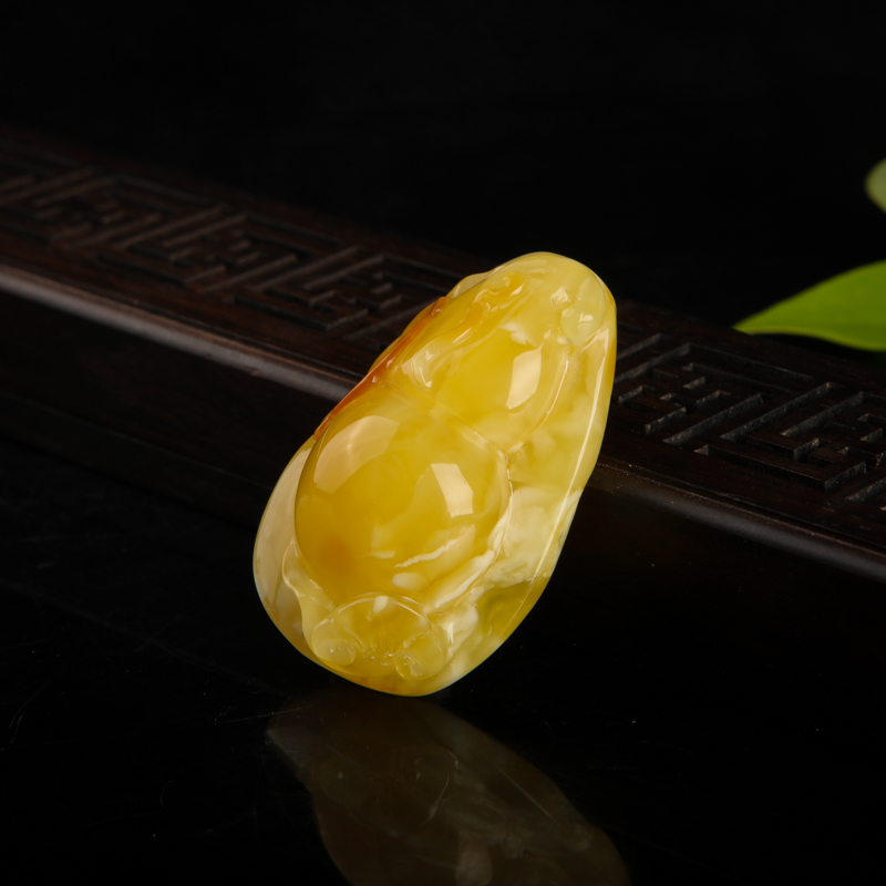 鸡油黄蜜蜡吊坠-红掌柜