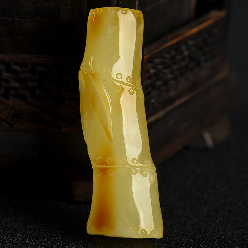 俏色金绞蜜节节高吊坠-红掌柜