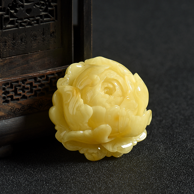 蜜蜡花开富贵吊坠-红掌柜