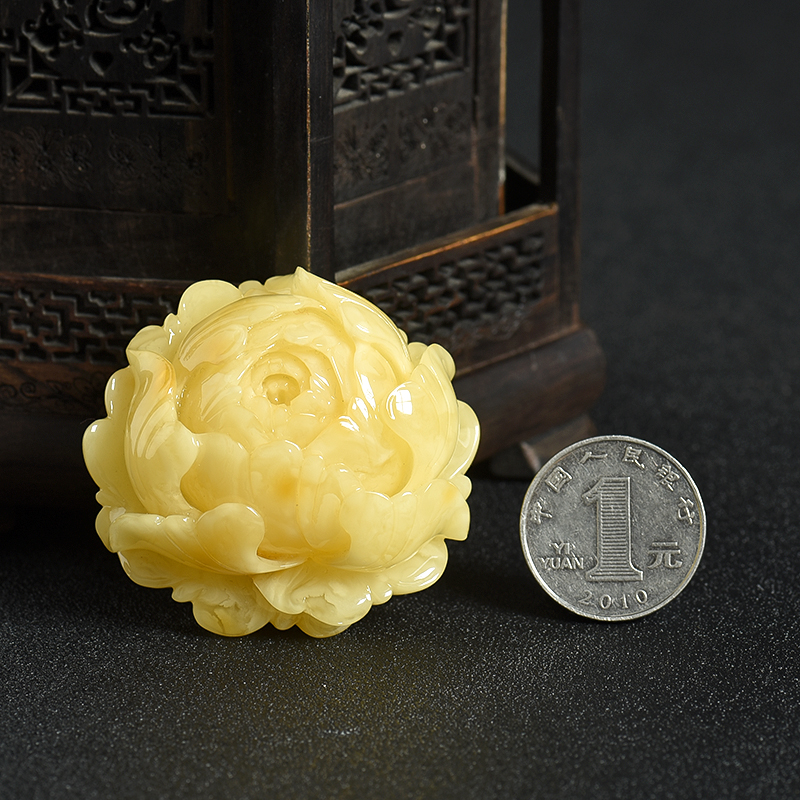 波罗的海蜜蜡花开富贵吊坠-红掌柜