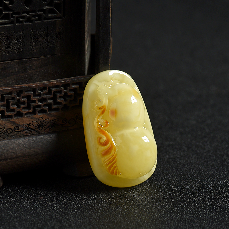 带皮白花蜜葫芦吊坠-红掌柜