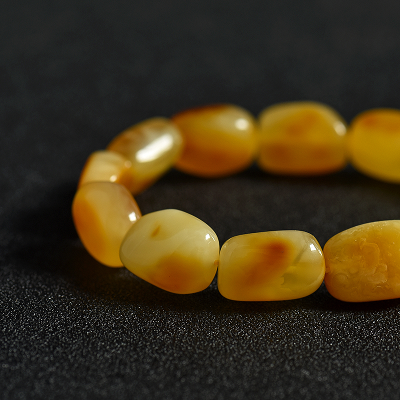 波罗的海天然俏色蜜蜡手串-红掌柜