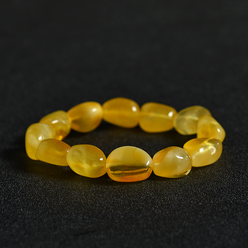 波罗的海天然鸡油黄蜜蜡随形手串-红掌柜