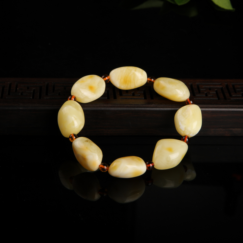 白花蜜随形单圈手串-红掌柜
