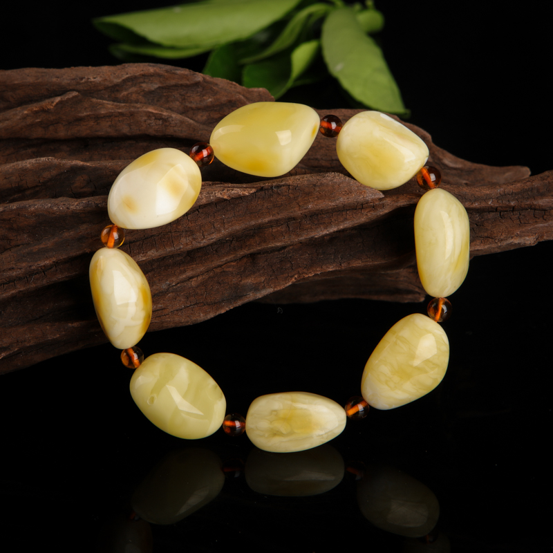 波罗的海天然白花蜜随形单圈手串-红掌柜