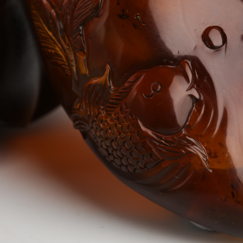 天然缅甸棕珀吊坠-红掌柜