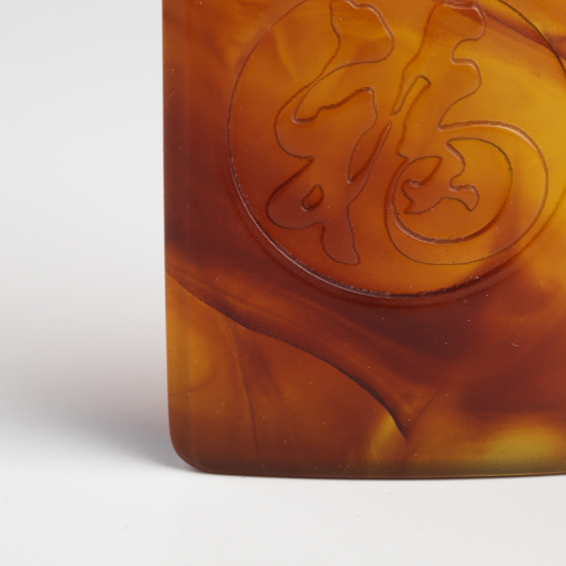 缅甸棕珀福牌吊坠-红掌柜