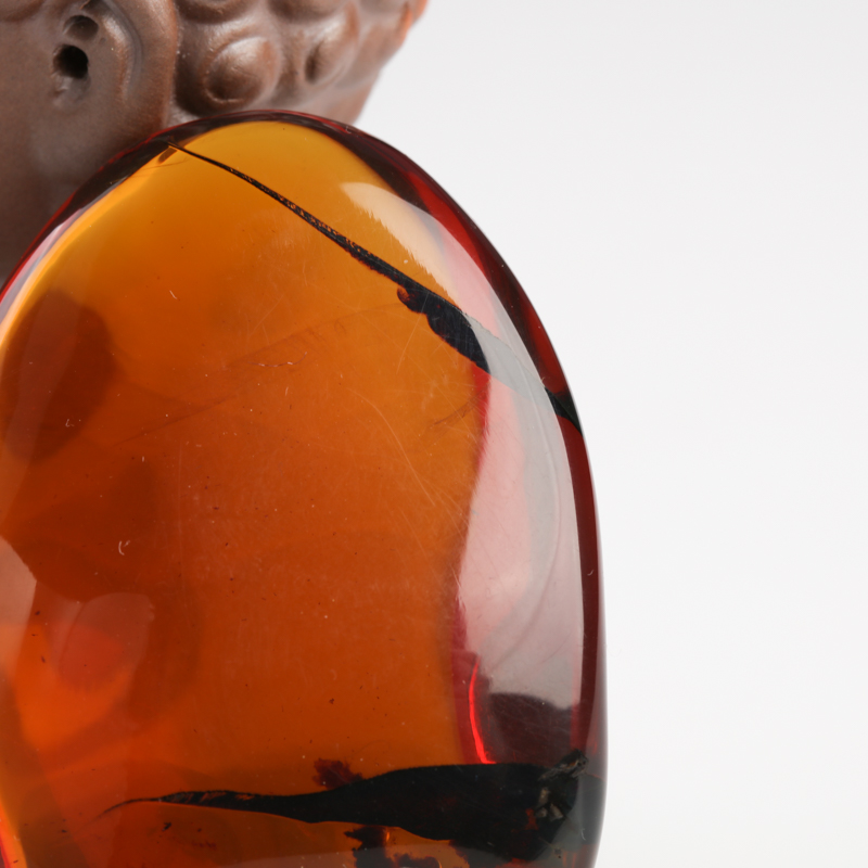 缅甸金红珀随形吊坠-红掌柜