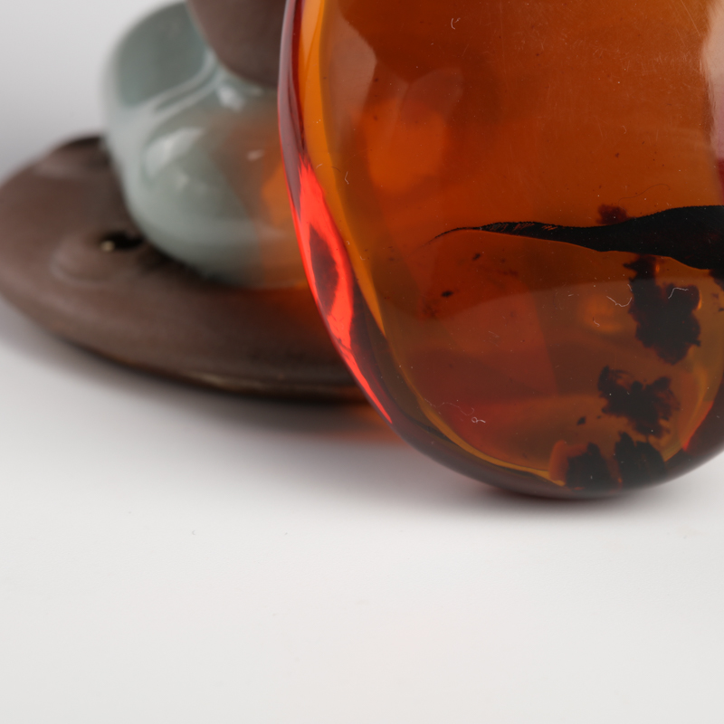 天然缅甸金红珀随形吊坠-红掌柜