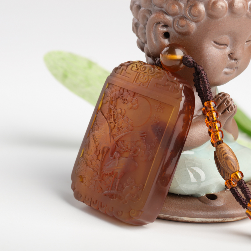 棕珀吊坠-红掌柜