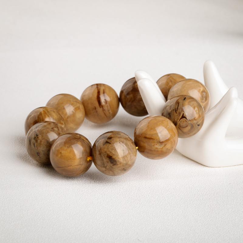 缅甸根珀单圈手串-红掌柜