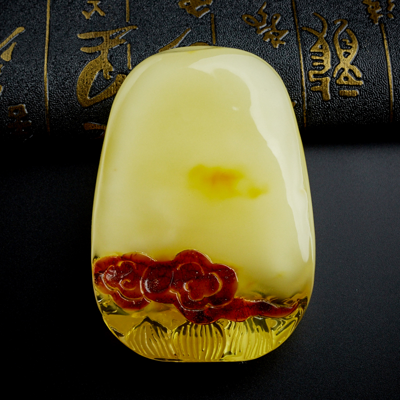 天然蜜蜡摆件-红掌柜珠宝