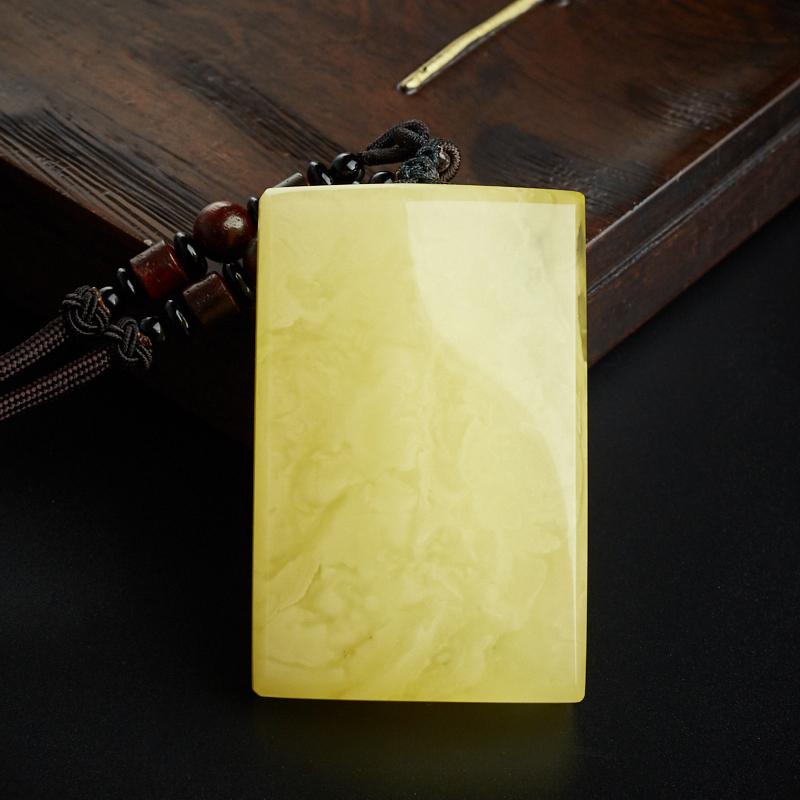 蜜蜡方牌吊坠 - 红掌柜