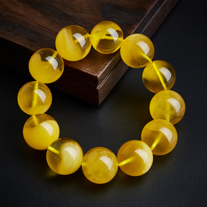 波罗的海天然金绞蜜蜜蜡手串 - 红掌柜