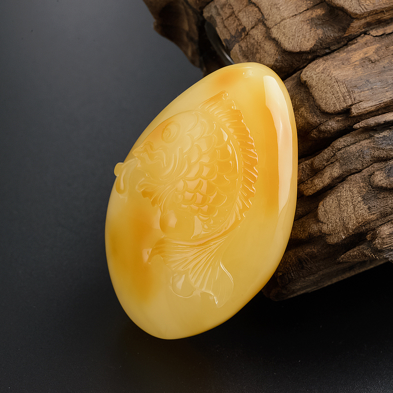 波罗的海满蜜蜜蜡连年有余吊坠 - 红掌柜