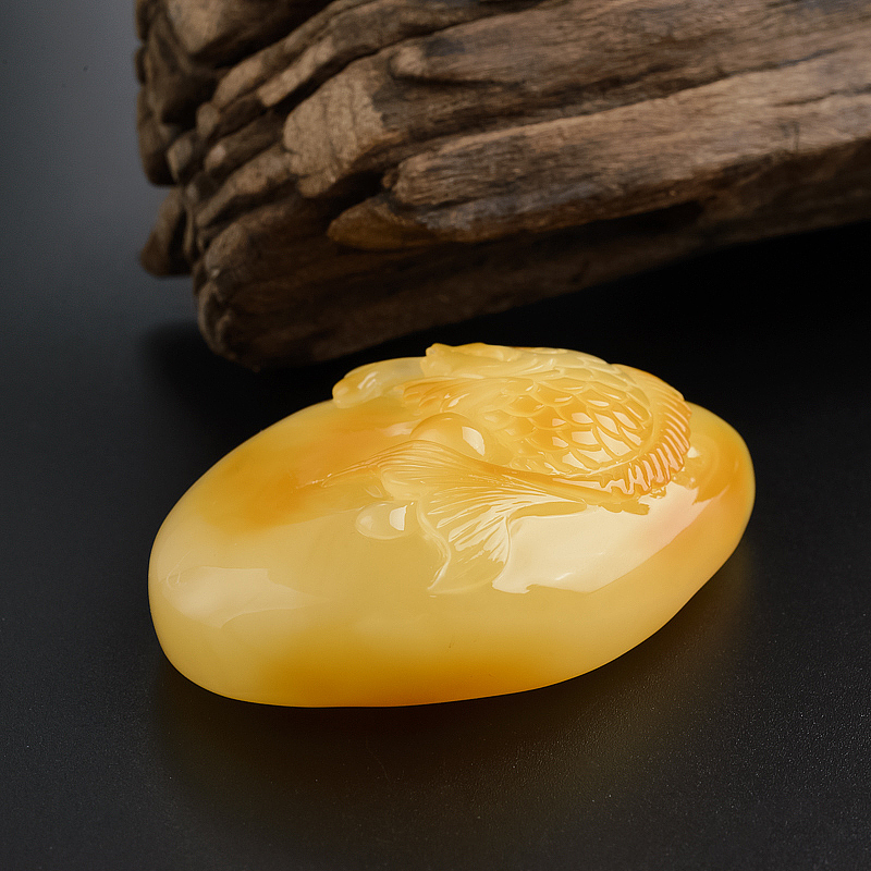 天然蜜蜡连年有余吊坠 - 红掌柜