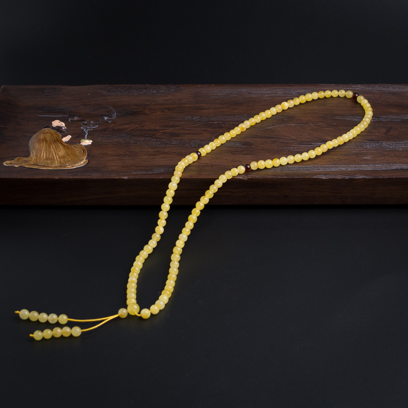 波罗的海鸡油黄蜜蜡项链-红掌柜