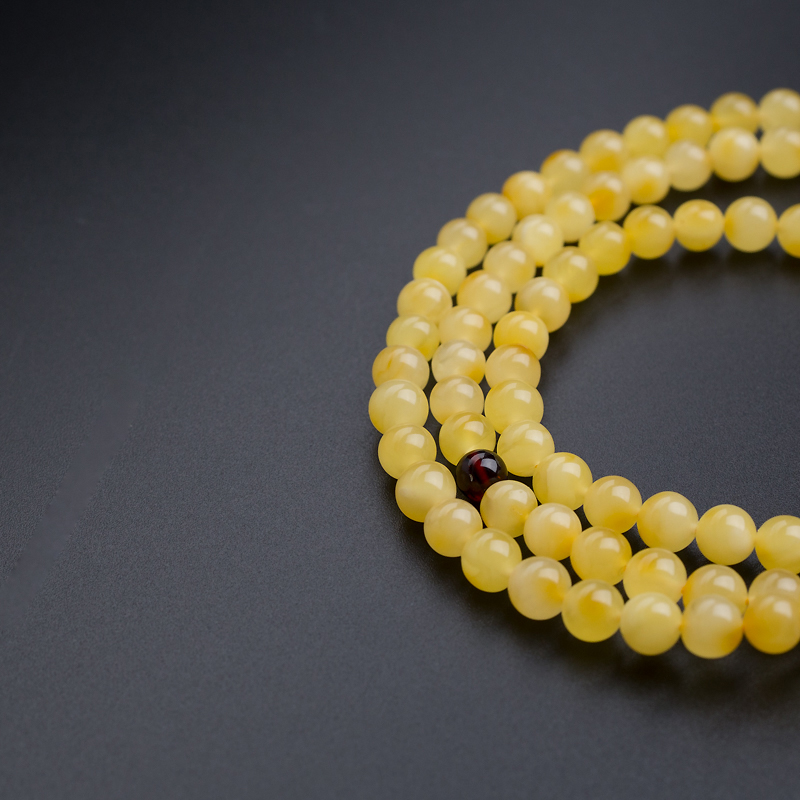 鸡油黄蜜蜡项链-红掌柜