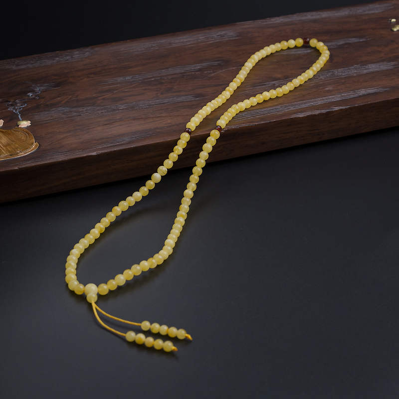 波罗的海天然鸡油黄蜜蜡项链-红掌柜