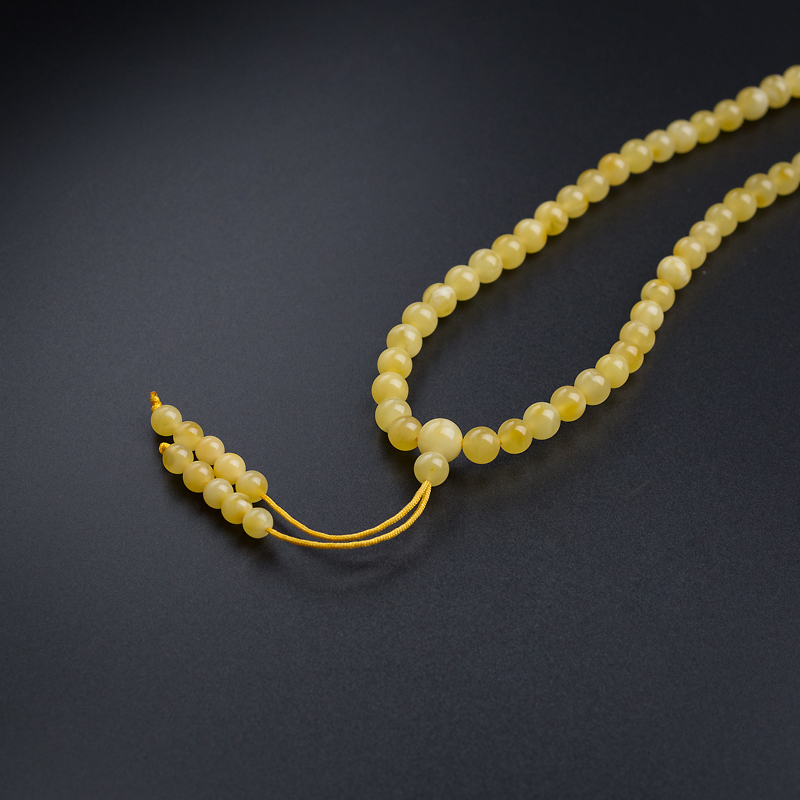 天然鸡油黄蜜蜡项链-红掌柜