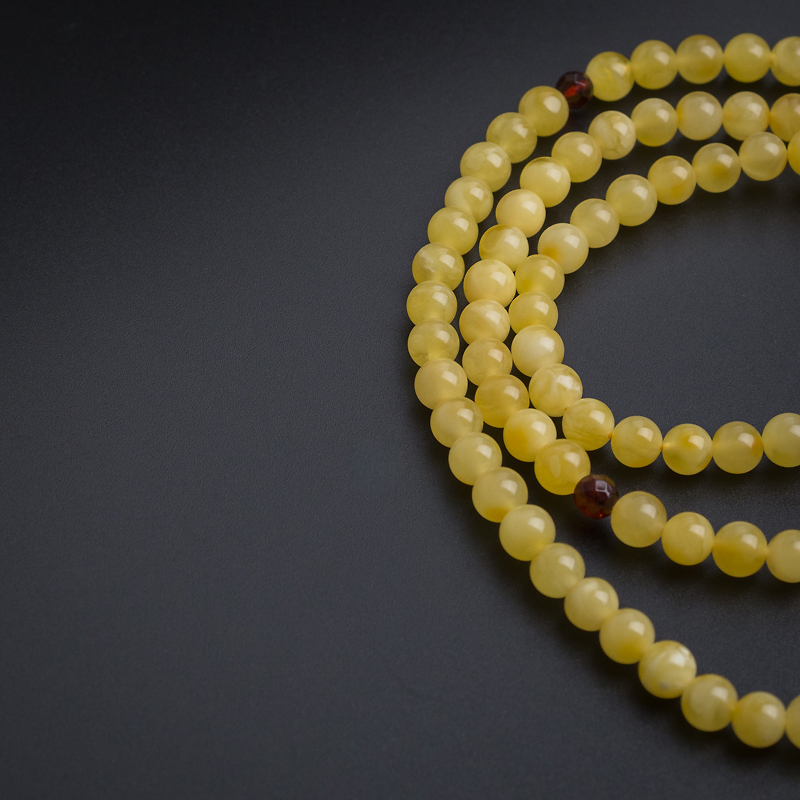 鸡油黄蜜蜡项链-红掌柜