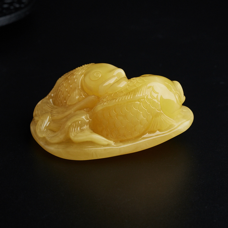 鸡油黄蜜蜡吊坠-红掌柜