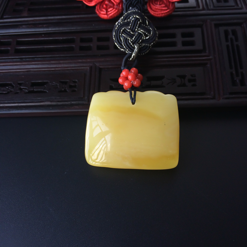 满黄蜜蜡项链-红掌柜