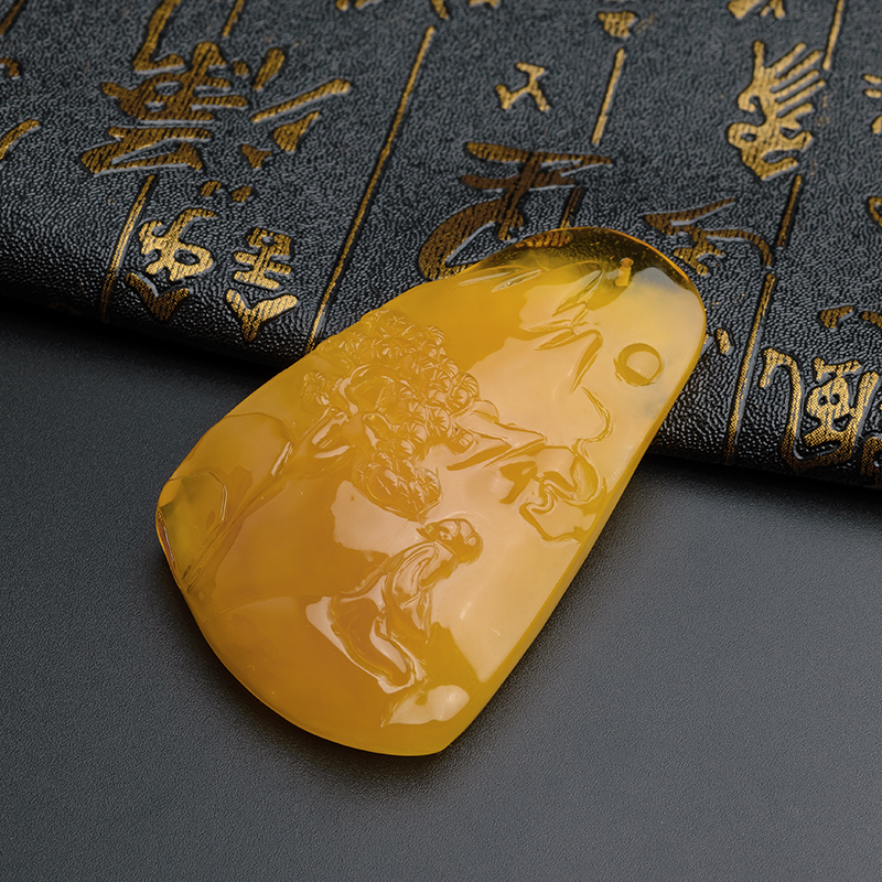 鸡油黄吊坠-红掌柜珠宝