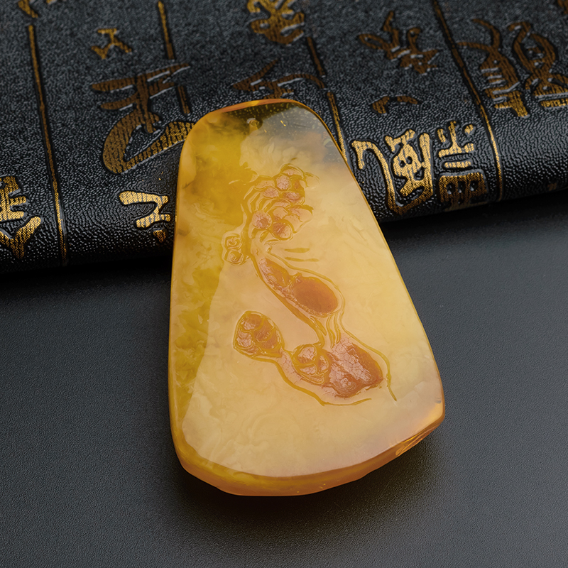 蜜蜡吊坠-红掌柜珠宝