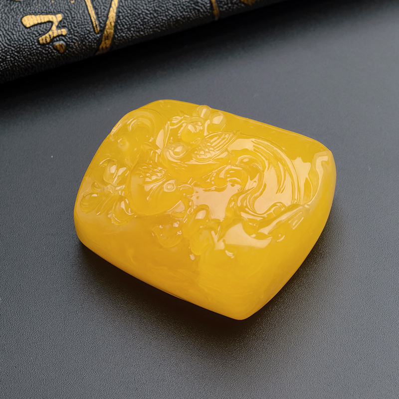 蜜蜡喜鹊吊坠-红掌柜珠宝