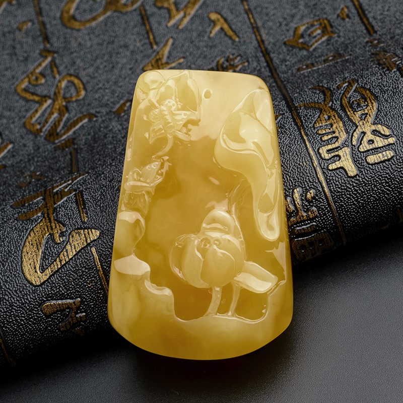 鸡油黄蜜蜡-红掌柜珠宝