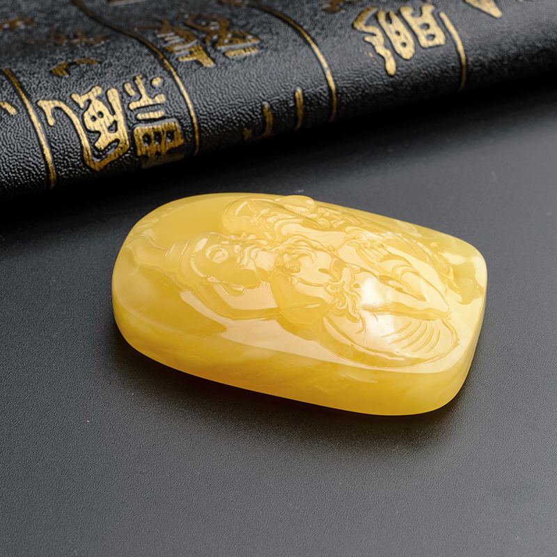 鸡油黄义结金兰吊坠-红掌柜珠宝