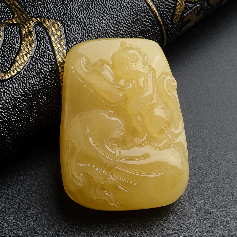 鸡油黄满蜜钱袋吊坠-红掌柜珠宝