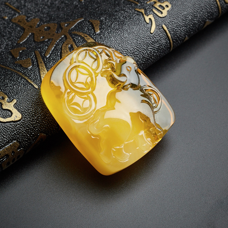 金包蜜招财牛吊坠-红掌柜珠宝