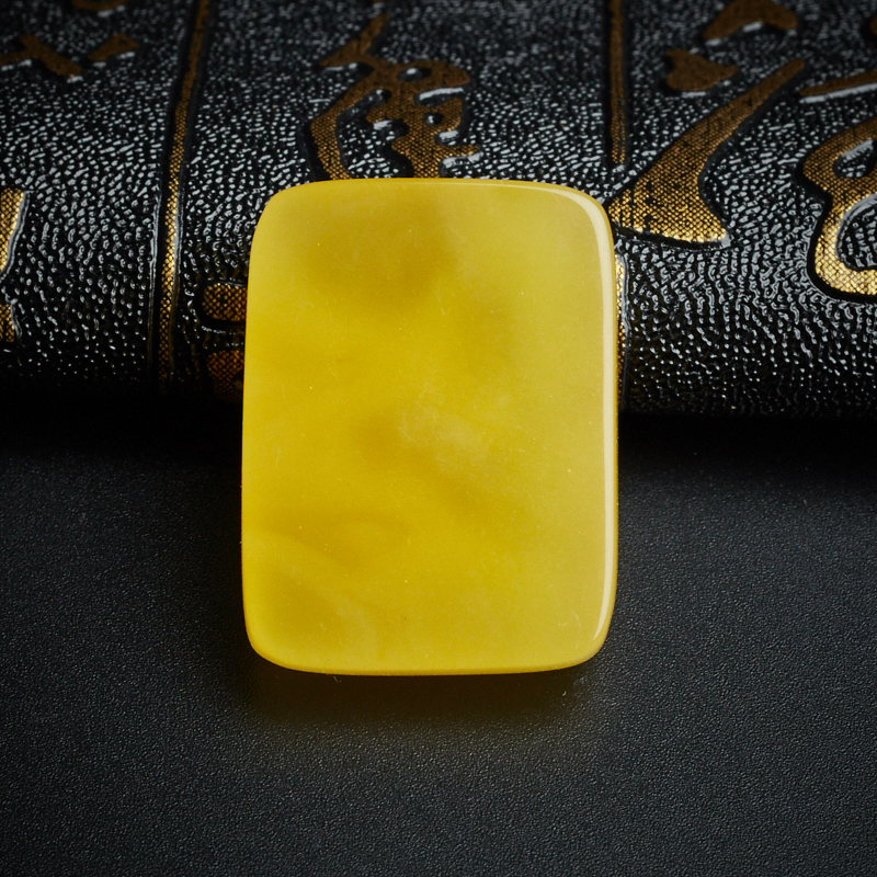 鸡油黄蜜蜡方牌 - 红掌柜珠宝