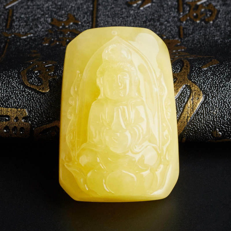 蜜蜡观音吊坠 - 红掌柜