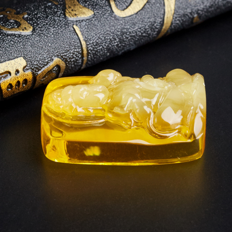 波罗的海天然金包蜜普贤吊坠 - 红掌柜